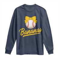Bananas Coquette Bow Long Sleeve Shirt Banana Retro Popular Fruit Humor Cute Girls Kids