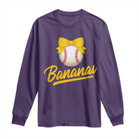 Bananas Coquette Bow Long Sleeve Shirt Banana Retro Popular Fruit Humor Cute Girls Kids