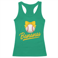 Bananas Coquette Bow Racerback Tank Top Banana Retro Popular Fruit Humor Cute Girls Kids