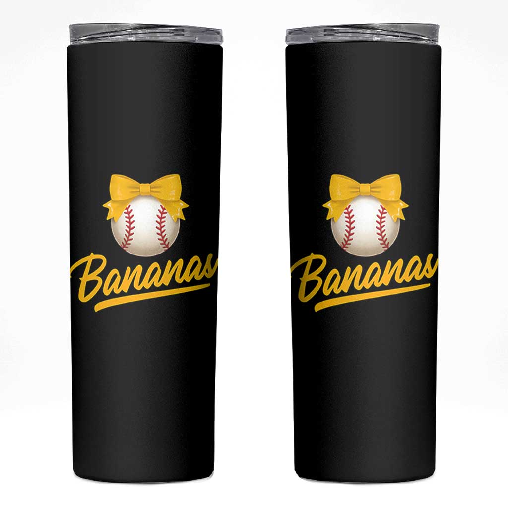 Bananas Coquette Bow Skinny Tumbler Banana Retro Popular Fruit Humor Cute Girls Kids