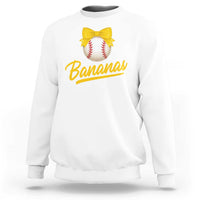 Bananas Coquette Bow Sweatshirt Banana Retro Popular Fruit Humor Cute Girls Kids