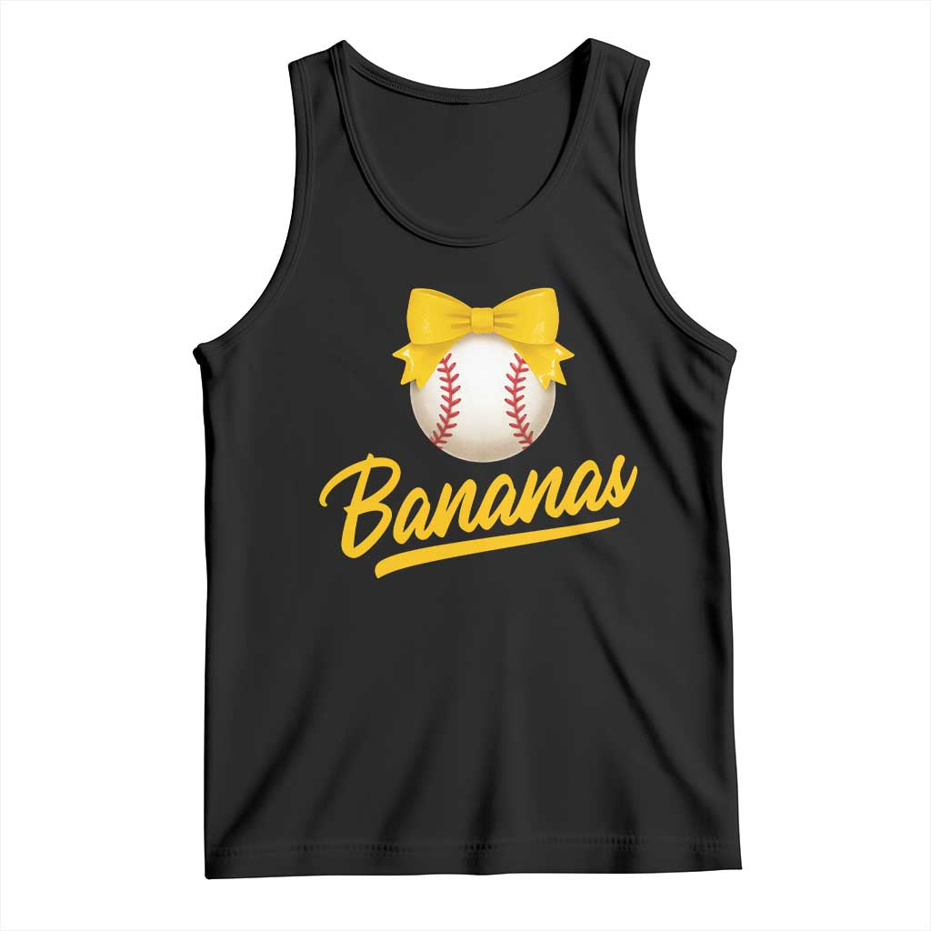 Bananas Coquette Bow Tank Top Banana Retro Popular Fruit Humor Cute Girls Kids