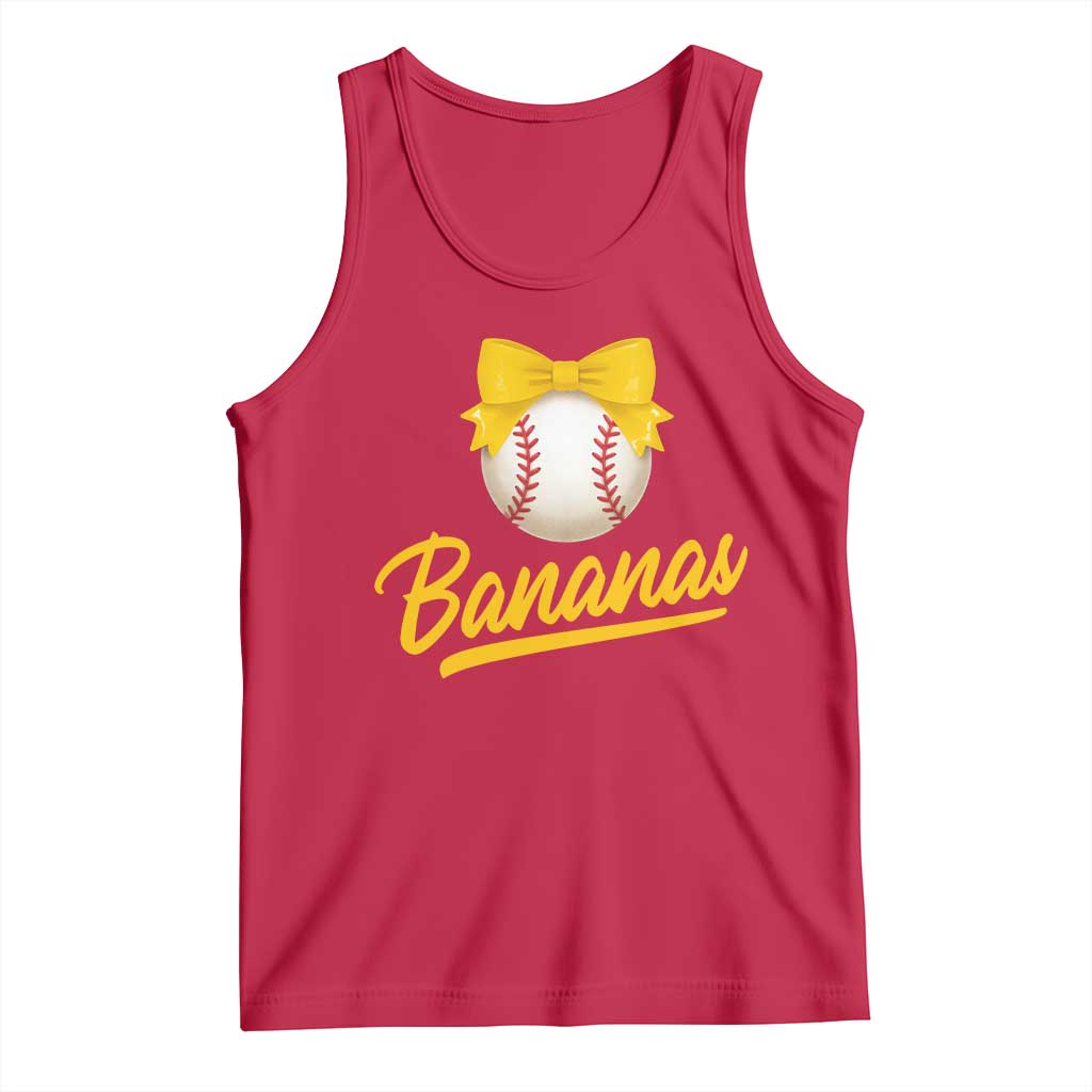 Bananas Coquette Bow Tank Top Banana Retro Popular Fruit Humor Cute Girls Kids