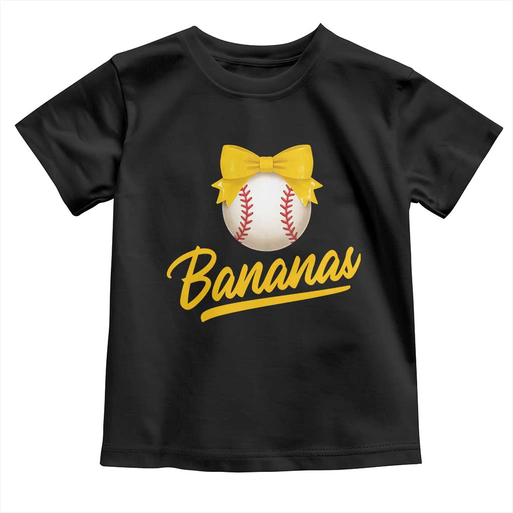 Bananas Coquette Bow Toddler T Shirt Banana Retro Popular Fruit Humor Cute Girls Kids
