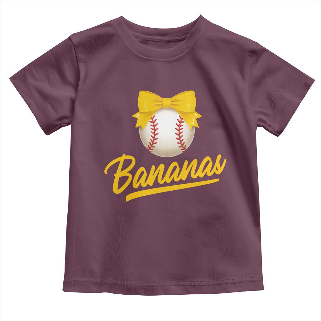 Bananas Coquette Bow Toddler T Shirt Banana Retro Popular Fruit Humor Cute Girls Kids