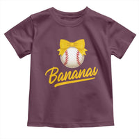 Bananas Coquette Bow Toddler T Shirt Banana Retro Popular Fruit Humor Cute Girls Kids