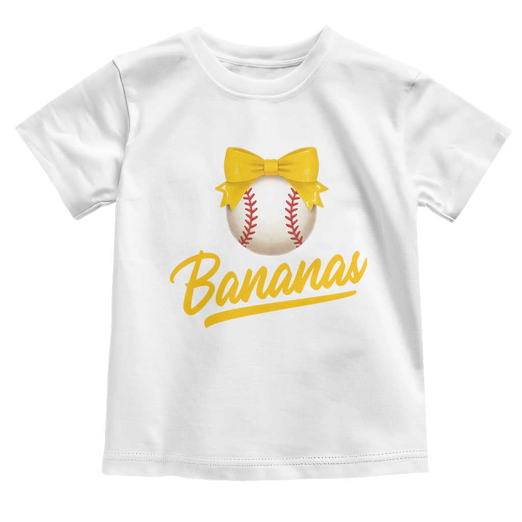 Bananas Coquette Bow Toddler T Shirt Banana Retro Popular Fruit Humor Cute Girls Kids