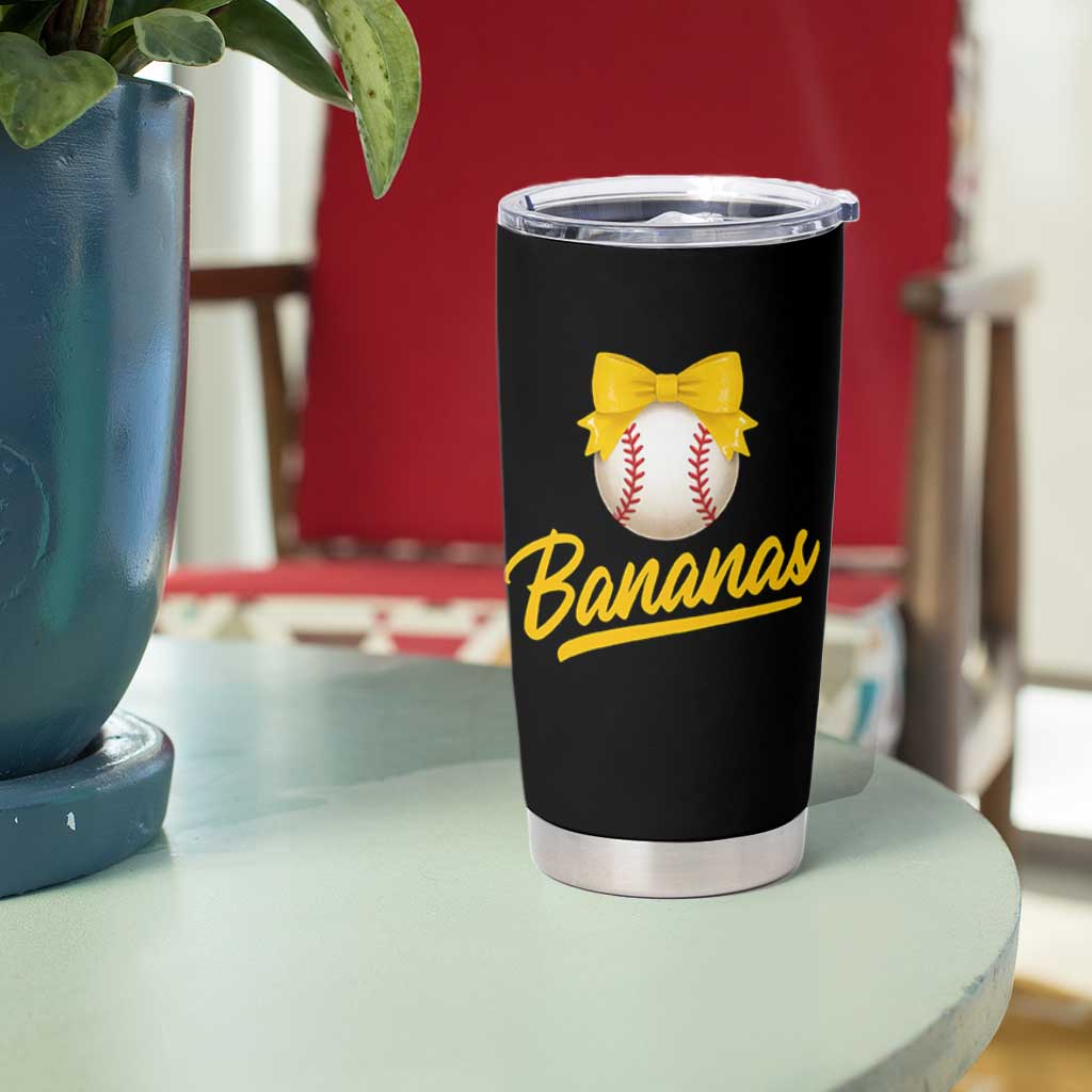 Bananas Coquette Bow Tumbler Cup Banana Retro Popular Fruit Humor Cute Girls Kids