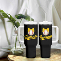Bananas Coquette Bow Tumbler With Handle Banana Retro Popular Fruit Humor Cute Girls Kids