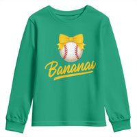 Bananas Coquette Bow Youth Sweatshirt Banana Retro Popular Fruit Humor Cute Girls Kids