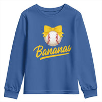 Bananas Coquette Bow Youth Sweatshirt Banana Retro Popular Fruit Humor Cute Girls Kids