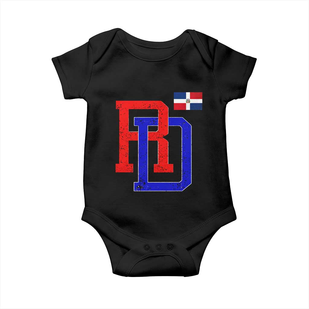 Dominican Republic Baby Onesie Distressed RD Flag Dominican Pride