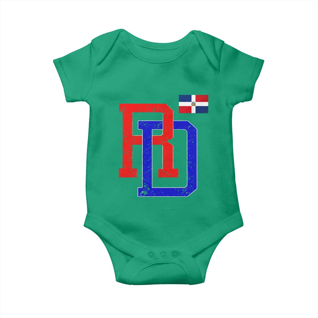 Dominican Republic Baby Onesie Distressed RD Flag Dominican Pride