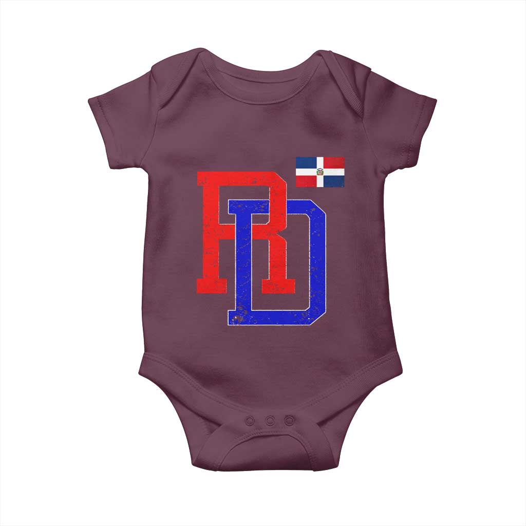 Dominican Republic Baby Onesie Distressed RD Flag Dominican Pride