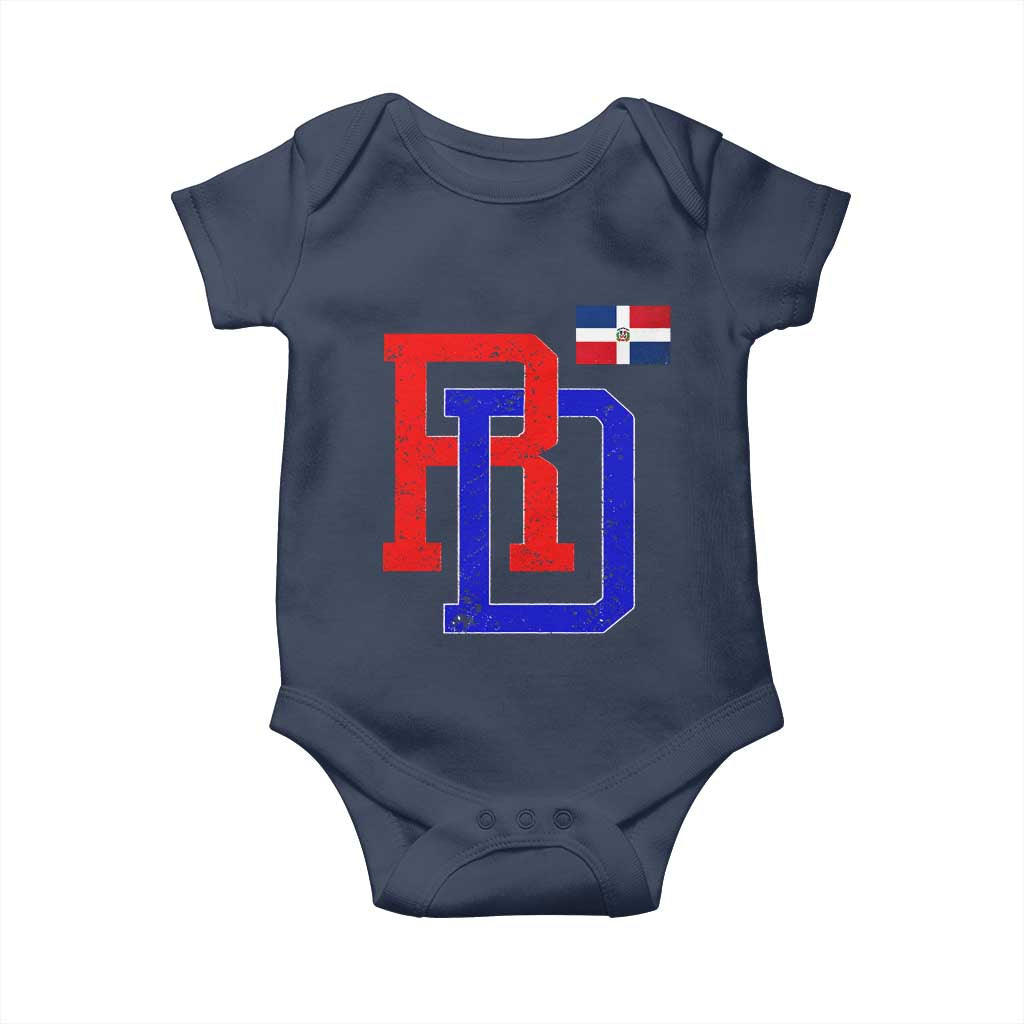 Dominican Republic Baby Onesie Distressed RD Flag Dominican Pride