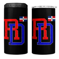 Dominican Republic 4 in 1 Can Cooler Tumbler Distressed RD Flag Dominican Pride