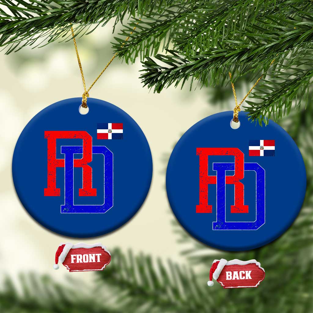 Dominican Republic Ceramic Ornament Distressed RD Flag Dominican Pride
