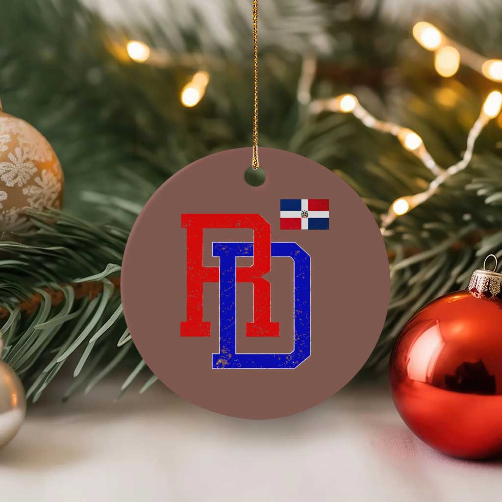 Dominican Republic Ceramic Ornament Distressed RD Flag Dominican Pride