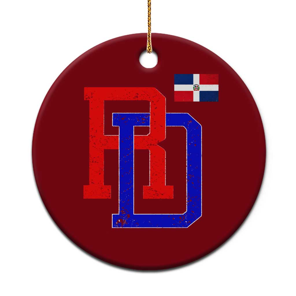 Dominican Republic Ceramic Ornament Distressed RD Flag Dominican Pride