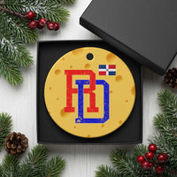 Dominican Republic Ceramic Ornament Distressed RD Flag Dominican Pride