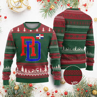 Dominican Republic Ugly Christmas Sweater Distressed RD Flag Dominican Pride