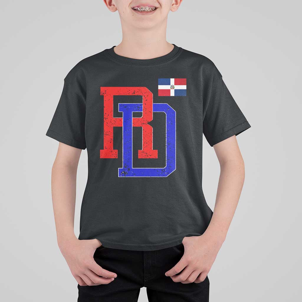Dominican Republic T Shirt For Kid Distressed RD Flag Dominican Pride
