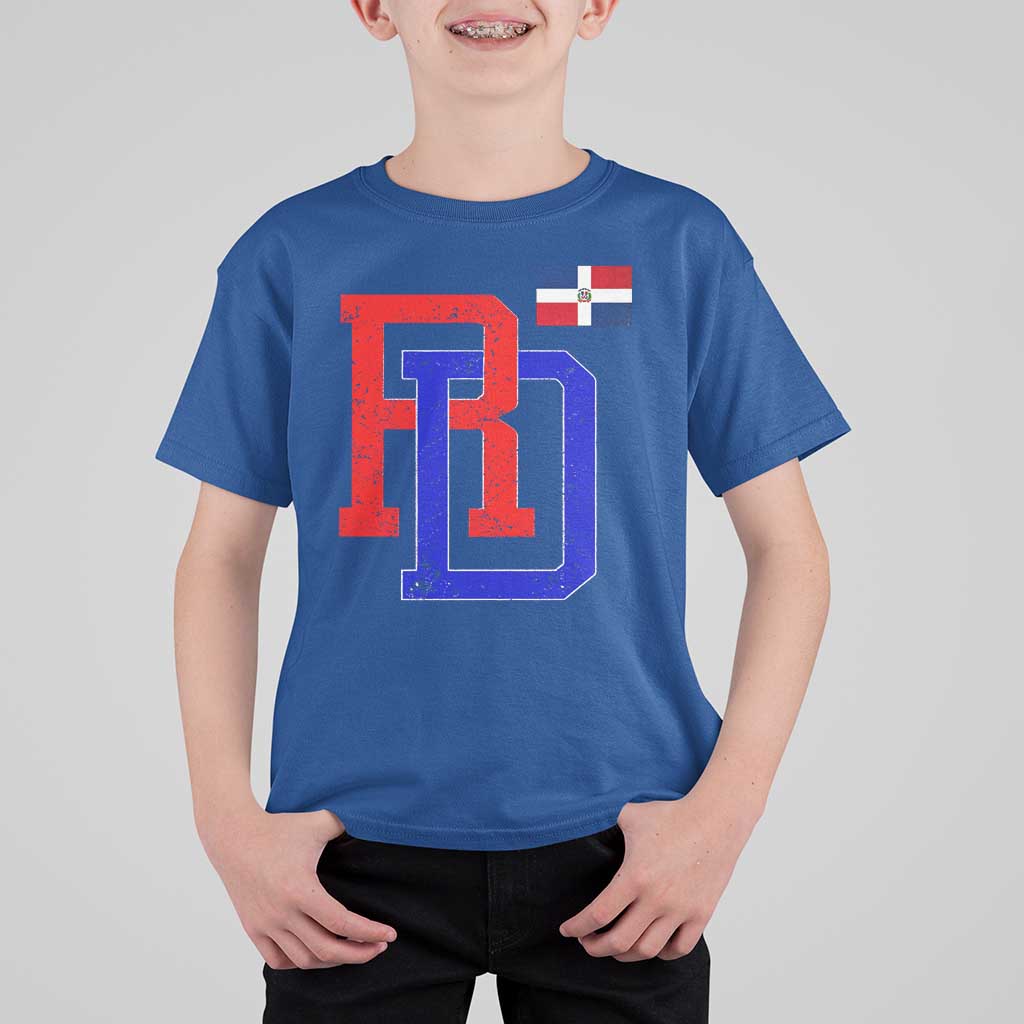 Dominican Republic T Shirt For Kid Distressed RD Flag Dominican Pride