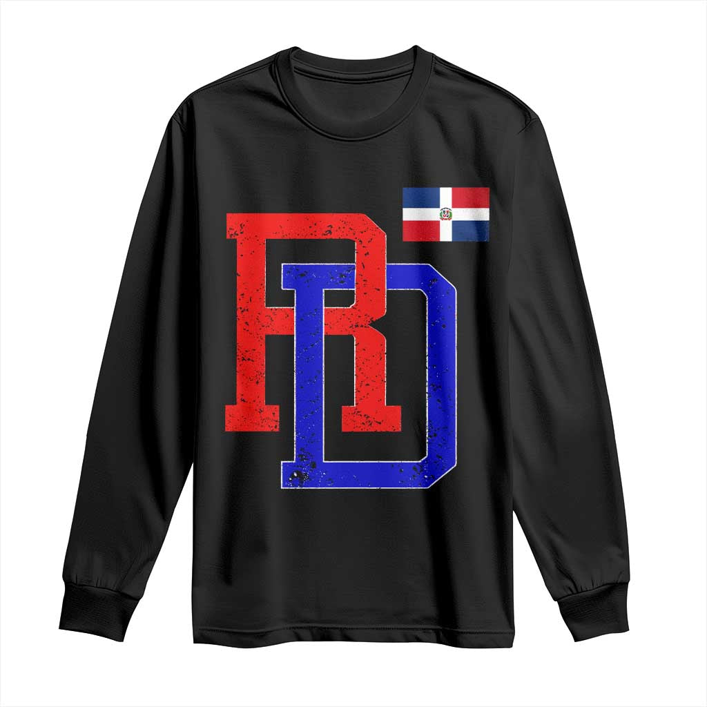 Dominican Republic Long Sleeve Shirt Distressed RD Flag Dominican Pride