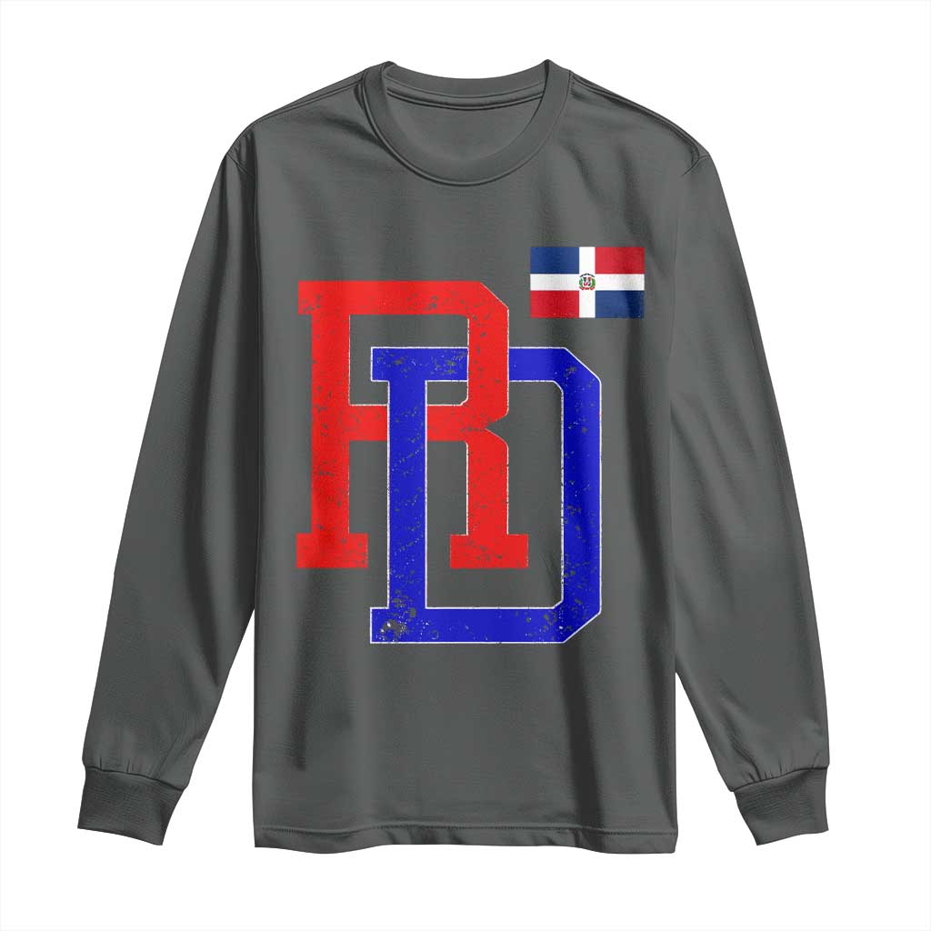Dominican Republic Long Sleeve Shirt Distressed RD Flag Dominican Pride