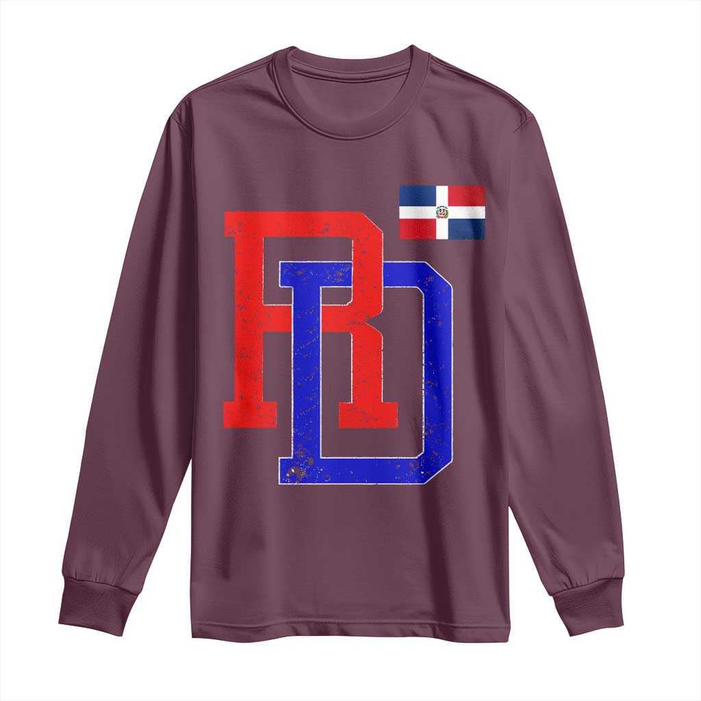 Dominican Republic Long Sleeve Shirt Distressed RD Flag Dominican Pride