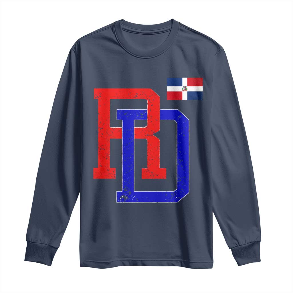 Dominican Republic Long Sleeve Shirt Distressed RD Flag Dominican Pride