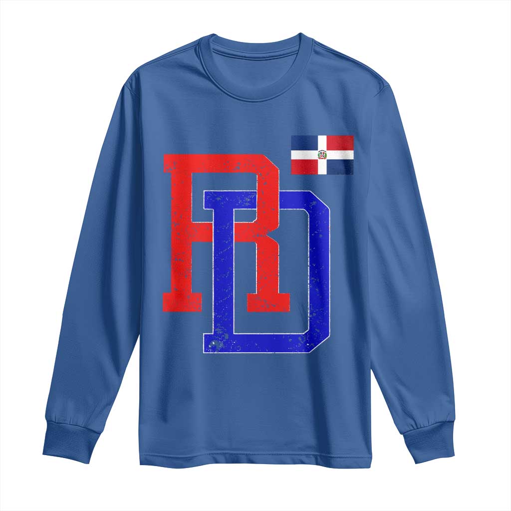 Dominican Republic Long Sleeve Shirt Distressed RD Flag Dominican Pride