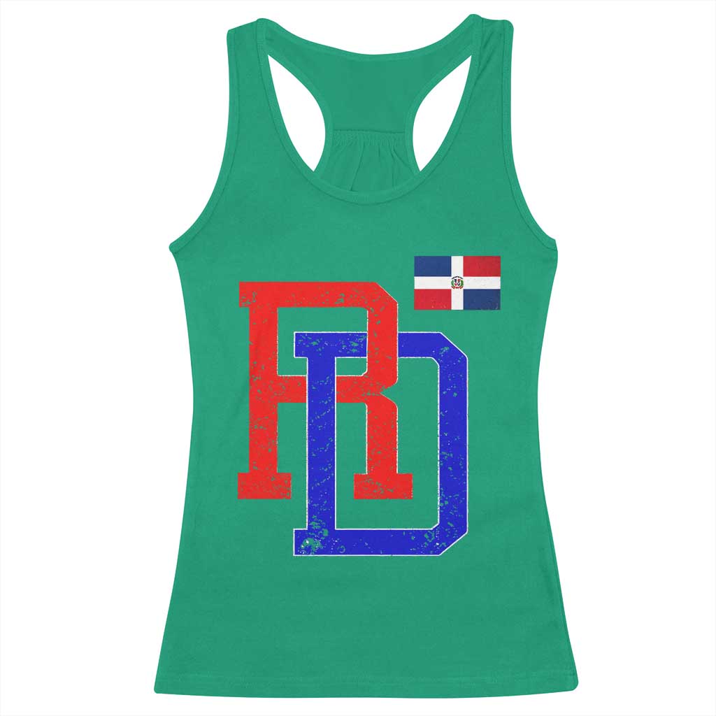 Dominican Republic Racerback Tank Top Distressed RD Flag Dominican Pride