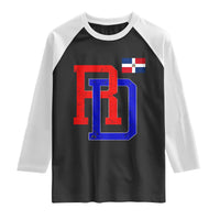 Dominican Republic Raglan Shirt Distressed RD Flag Dominican Pride
