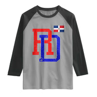 Dominican Republic Raglan Shirt Distressed RD Flag Dominican Pride