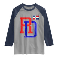 Dominican Republic Raglan Shirt Distressed RD Flag Dominican Pride
