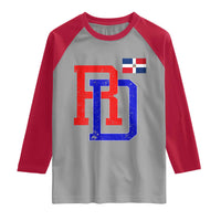 Dominican Republic Raglan Shirt Distressed RD Flag Dominican Pride