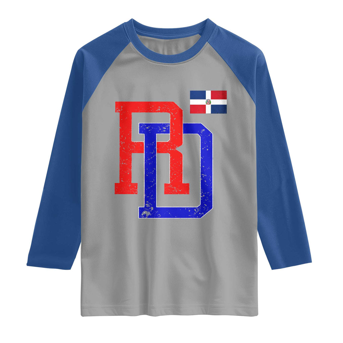 Dominican Republic Raglan Shirt Distressed RD Flag Dominican Pride