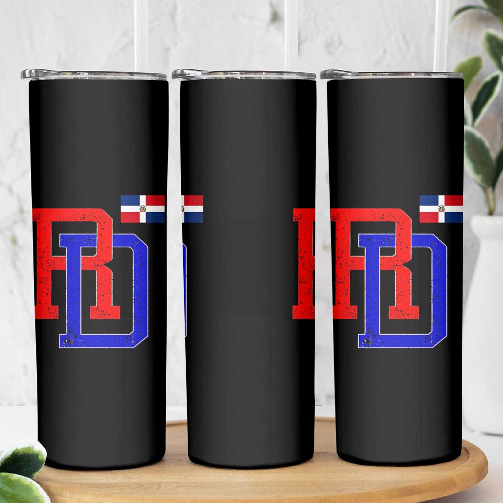 Dominican Republic Skinny Tumbler Distressed RD Flag Dominican Pride