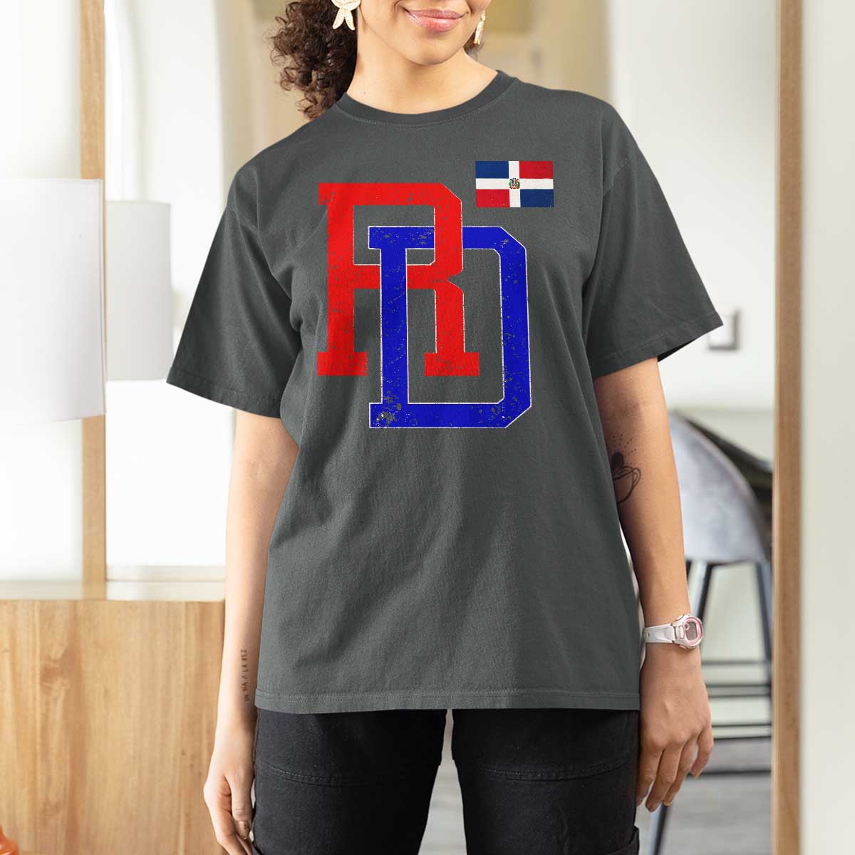 Dominican Republic T Shirt For Women Distressed RD Flag Dominican Pride