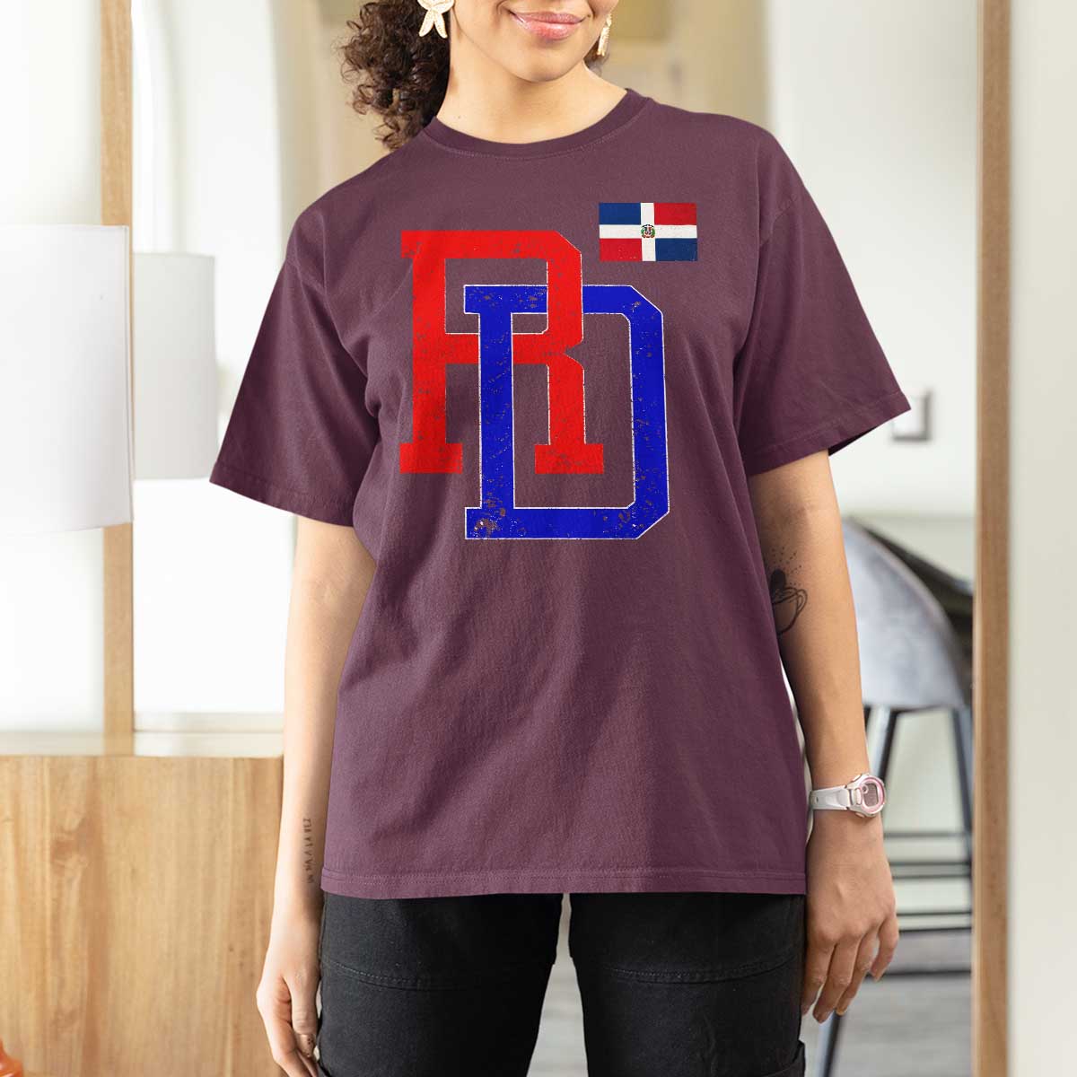 Dominican Republic T Shirt For Women Distressed RD Flag Dominican Pride