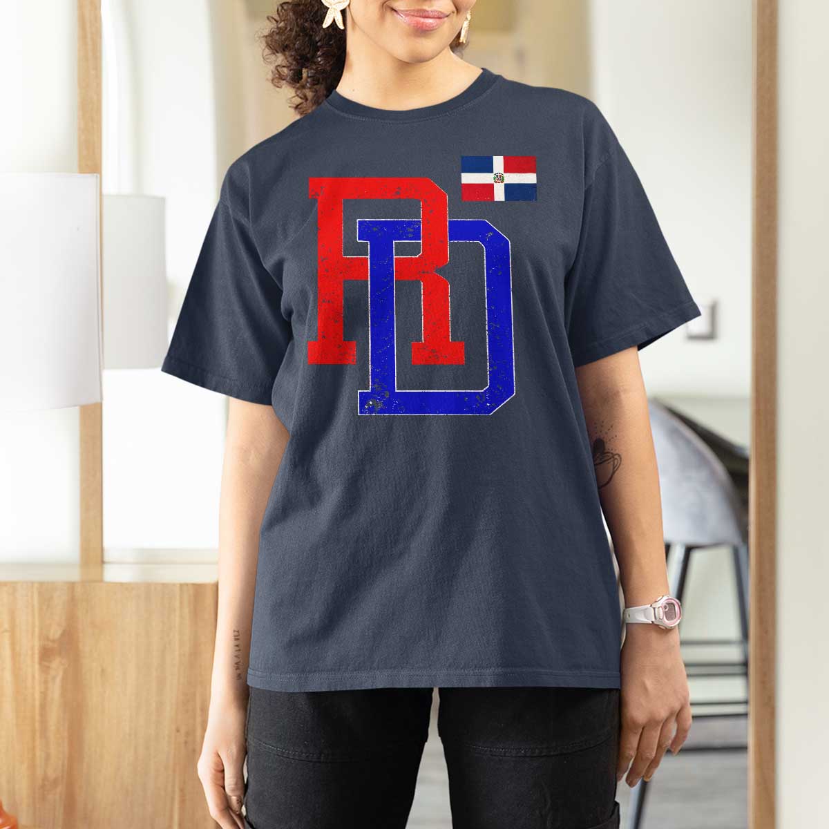 Dominican Republic T Shirt For Women Distressed RD Flag Dominican Pride