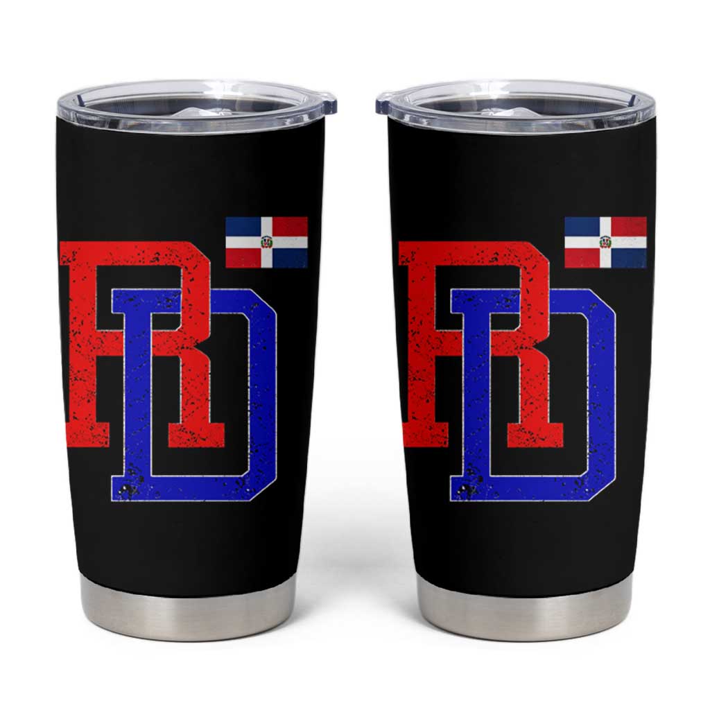 Dominican Republic Tumbler Cup Distressed RD Flag Dominican Pride