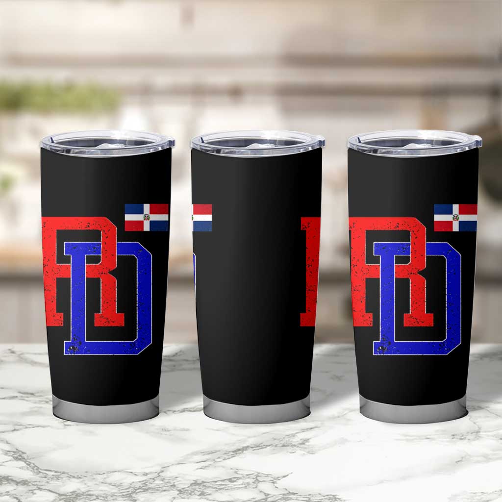 Dominican Republic Tumbler Cup Distressed RD Flag Dominican Pride