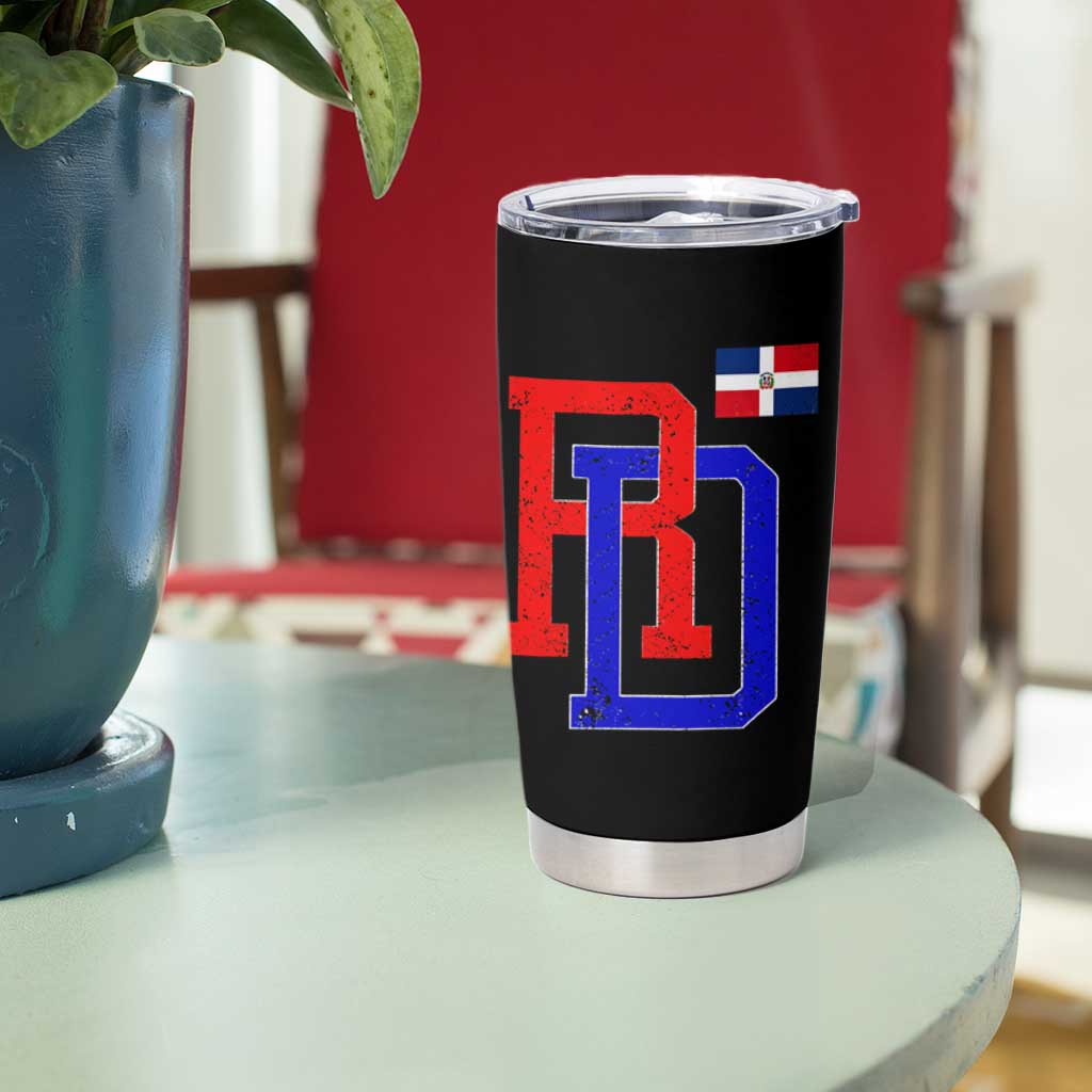 Dominican Republic Tumbler Cup Distressed RD Flag Dominican Pride