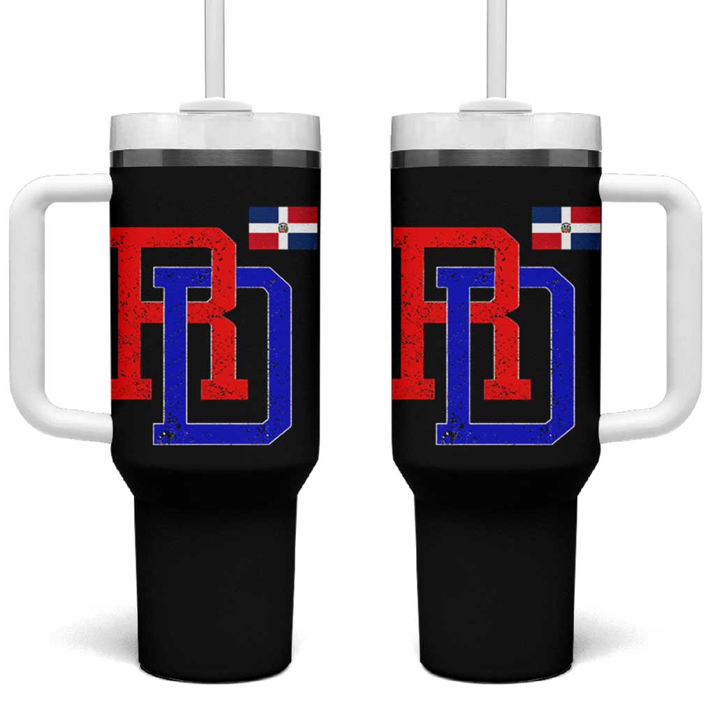 Dominican Republic Tumbler With Handle Distressed RD Flag Dominican Pride
