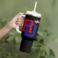 Dominican Republic Tumbler With Handle Distressed RD Flag Dominican Pride