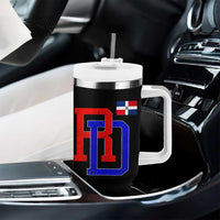 Dominican Republic Tumbler With Handle Distressed RD Flag Dominican Pride
