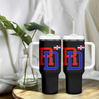 Dominican Republic Tumbler With Handle Distressed RD Flag Dominican Pride