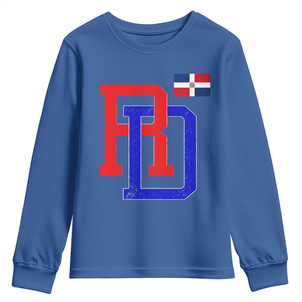 Dominican Republic Youth Sweatshirt Distressed RD Flag Dominican Pride